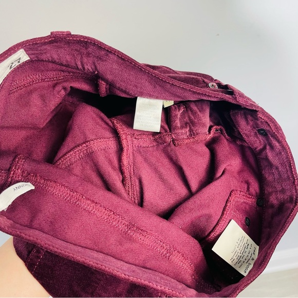 rag & bone Skinny Jeans in Burgundy Velvet Size 26 Revolve Vamp Low Rise Y2K - Picture 12 of 16